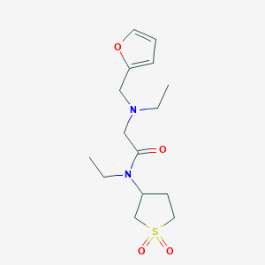 molecular formula C15H24N2O4S B1650765 N-(1,1-dioxo-1lambda6-thiolan-3-yl)-N-ethyl-2-{ethyl[(furan-2-yl)methyl]amino}acetamide CAS No. 1197714-22-9