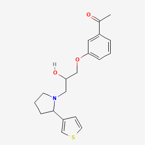 molecular formula C19H23NO3S B1650766 1-(3-{2-Hydroxy-3-[2-(thiophen-3-yl)pyrrolidin-1-yl]propoxy}phenyl)ethan-1-one CAS No. 1197741-11-9