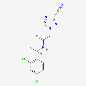 molecular formula C13H11Cl2N5O B1650768 2-(3-cyano-1H-1,2,4-triazol-1-yl)-N-[1-(2,4-dichlorophenyl)ethyl]acetamide CAS No. 1197753-78-8
