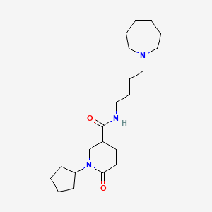 N-[4-(1-azepanyl)butyl]-1-cyclopentyl-6-oxo-3-piperidinecarboxamide