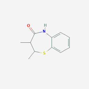 molecular formula C11H13NOS B1650795 1,5-Benzothiazepin-4(5H)-one, 2,3-dihydro-2,3-dimethyl- CAS No. 120425-66-3