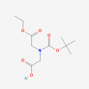 2-[(2-Ethoxy-2-oxoethyl)-[(2-methylpropan-2-yl)oxycarbonyl]amino]acetic acid