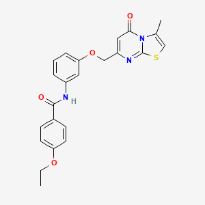 molecular formula C23H21N3O4S B1650802 4-ethoxy-N-{3-[(3-methyl-5-oxo-5H-[1,3]thiazolo[3,2-a]pyrimidin-7-yl)methoxy]phenyl}benzamide CAS No. 1206092-21-8