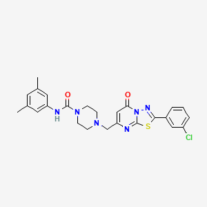 4-{[2-(3-chlorophenyl)-5-oxo-5H-[1,3,4]thiadiazolo[3,2-a]pyrimidin-7-yl]methyl}-N-(3,5-dimethylphenyl)piperazine-1-carboxamide
