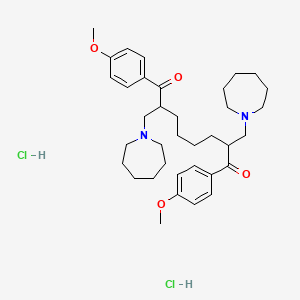2,7-Bis((hexahydro-1H-azepin-1-yl)methyl)-1,8-bis(4-methoxyphenyl)-1,8-octanedione 2HCl