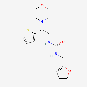 molecular formula C16H21N3O3S B1650823 3-[(Furan-2-yl)methyl]-1-[2-(morpholin-4-yl)-2-(thiophen-2-yl)ethyl]urea CAS No. 1208886-89-8