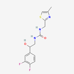 molecular formula C14H15F2N3O2S B1650824 1-[2-(3,4-Difluorophenyl)-2-hydroxyethyl]-3-[(4-methyl-1,3-thiazol-2-yl)methyl]urea CAS No. 1208892-08-3