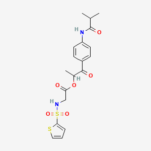 [1-[4-(2-Methylpropanoylamino)phenyl]-1-oxopropan-2-yl] 2-(thiophen-2-ylsulfonylamino)acetate