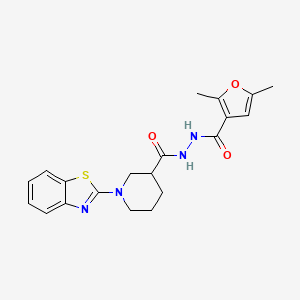 1-(1,3-benzothiazol-2-yl)-N'-(2,5-dimethylfuran-3-carbonyl)piperidine-3-carbohydrazide