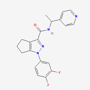 molecular formula C20H18F2N4O B1650830 1-(3,4-difluorophenyl)-N-[1-(pyridin-4-yl)ethyl]-1H,4H,5H,6H-cyclopenta[c]pyrazole-3-carboxamide CAS No. 1209326-99-7