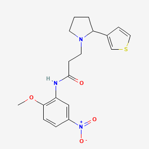 N-(2-methoxy-5-nitrophenyl)-3-(2-thiophen-3-ylpyrrolidin-1-yl)propanamide