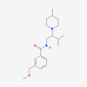 3-(methoxymethyl)-N-[3-methyl-2-(4-methylpiperidin-1-yl)butyl]benzamide