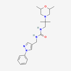 1-[2-(2,6-dimethylmorpholin-4-yl)-2-methylpropyl]-3-[(1-phenyl-1H-pyrazol-4-yl)methyl]urea