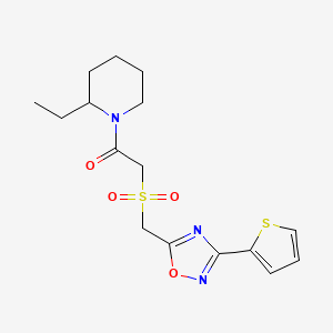 1-(2-Ethylpiperidin-1-yl)-2-{[3-(thiophen-2-yl)-1,2,4-oxadiazol-5-yl]methanesulfonyl}ethan-1-one