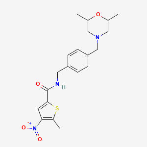 N-[[4-[(2,6-dimethylmorpholin-4-yl)methyl]phenyl]methyl]-5-methyl-4-nitrothiophene-2-carboxamide