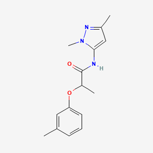 molecular formula C15H19N3O2 B1650860 N-(1,3-dimethyl-1H-pyrazol-5-yl)-2-(3-methylphenoxy)propanamide CAS No. 1211364-13-4