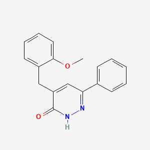 molecular formula C18H16N2O2 B1650861 3(2H)-Pyridazinone, 4-[(2-methoxyphenyl)methyl]-6-phenyl- CAS No. 121137-72-2