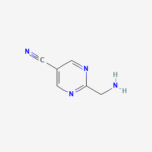 molecular formula C6H6N4 B1650865 2-(Aminomethyl)pyrimidine-5-carbonitrile CAS No. 1211519-40-2