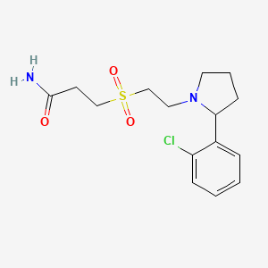 3-{2-[2-(2-Chlorophenyl)pyrrolidin-1-yl]ethanesulfonyl}propanamide