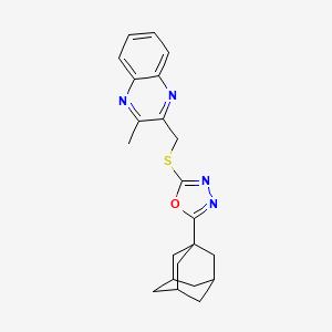 molecular formula C22H24N4OS B1650888 2-({[5-(1-Adamantyl)-1,3,4-oxadiazol-2-yl]thio}methyl)-3-methylquinoxaline CAS No. 1212060-79-1