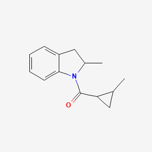 molecular formula C14H17NO B1650893 (2-Methylcyclopropyl)-(2-methyl-2,3-dihydroindol-1-yl)methanone CAS No. 1212091-92-3