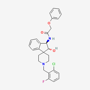 molecular formula C28H28ClFN2O3 B1650894 N-[(1R,2R)-1'-[(2-chloro-6-fluorophenyl)methyl]-2-hydroxyspiro[1,2-dihydroindene-3,4'-piperidine]-1-yl]-2-phenoxyacetamide CAS No. 1212098-31-1