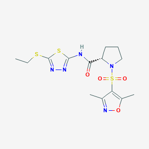 (2S)-1-[(3,5-dimethyl-1,2-oxazol-4-yl)sulfonyl]-N-[5-(ethylsulfanyl)-1,3,4-thiadiazol-2-yl]pyrrolidine-2-carboxamide