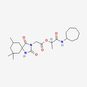 1-(Cycloheptylcarbamoyl)ethyl 2-{7,7,9-trimethyl-2,4-dioxo-1,3-diazaspiro[4.5]decan-3-yl}acetate