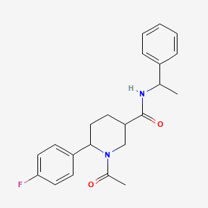 1-acetyl-6-(4-fluorophenyl)-N~3~-(1-phenylethyl)-3-piperidinecarboxamide