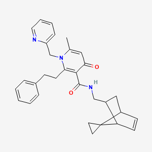 6-methyl-4-oxo-2-(2-phenylethyl)-1-(2-pyridinylmethyl)-N-(spiro[bicyclo[2.2.1]heptane-7,1'-cyclopropane]-5-en-2-ylmethyl)-1,4-dihydro-3-pyridinecarboxamide