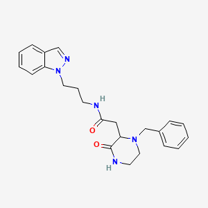 2-(1-Benzyl-3-oxopiperazin-2-yl)-N-(3-indazol-1-ylpropyl)acetamide