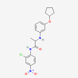 molecular formula C20H22ClN3O4 B1650935 N-(2-chloro-4-nitrophenyl)-2-(3-cyclopentyloxyanilino)propanamide CAS No. 1214028-22-4