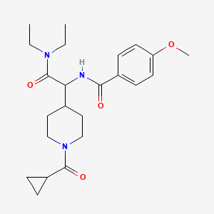 molecular formula C23H33N3O4 B1650937 N~1~-[1-[1-(cyclopropylcarbonyl)-4-piperidyl]-2-(diethylamino)-2-oxoethyl]-4-methoxybenzamide CAS No. 1214038-92-2