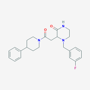 4-(3-Fluorobenzyl)-3-[2-oxo-2-(4-phenyl-1-piperidinyl)ethyl]-2-piperazinone
