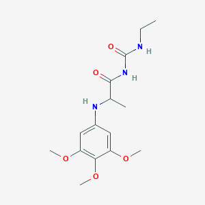 molecular formula C15H23N3O5 B1650948 N-(Ethylcarbamoyl)-2-(3,4,5-trimethoxyanilino)propanamide CAS No. 1214158-75-4