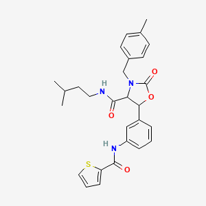 N~4~-isopentyl-3-(4-methylbenzyl)-2-oxo-5-{3-[(2-thienylcarbonyl)amino]phenyl}-1,3-oxazolane-4-carboxamide