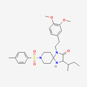 3-(Sec-butyl)-1-(3,4-dimethoxyphenethyl)-8-[(4-methylphenyl)sulfonyl]-1,4,8-triazaspiro[4.5]decan-2-one