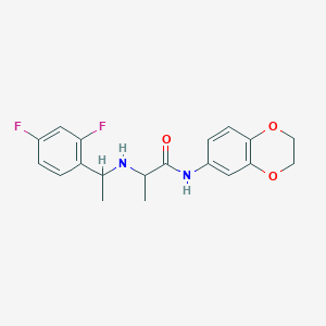 molecular formula C19H20F2N2O3 B1650955 2-{[1-(2,4-difluorophenyl)ethyl]amino}-N-(2,3-dihydro-1,4-benzodioxin-6-yl)propanamide CAS No. 1214235-39-8
