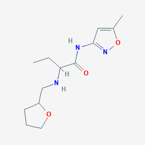 molecular formula C13H21N3O3 B1650956 N-(5-methyl-1,2-oxazol-3-yl)-2-{[(oxolan-2-yl)methyl]amino}butanamide CAS No. 1214239-56-1