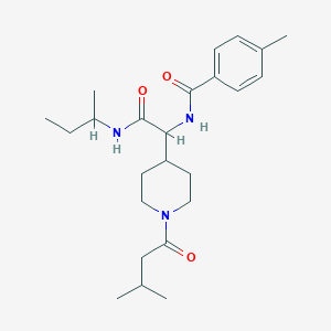 molecular formula C24H37N3O3 B1650957 N~1~-{2-(sec-butylamino)-1-[1-(3-methylbutanoyl)-4-piperidyl]-2-oxoethyl}-4-methylbenzamide CAS No. 1214241-90-3