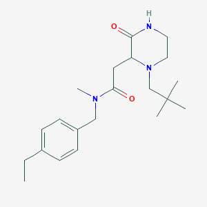 molecular formula C21H33N3O2 B1650958 2-[1-(2,2-Dimethylpropyl)-3-oxopiperazin-2-yl]-N-[(4-ethylphenyl)methyl]-N-methylacetamide CAS No. 1214241-99-2