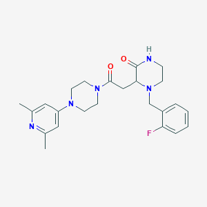 3-{2-[4-(2,6-Dimethyl-4-pyridinyl)-1-piperazinyl]-2-oxoethyl}-4-(2-fluorobenzyl)-2-piperazinone