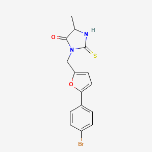 molecular formula C15H13BrN2O2S B1650965 3-[[5-(4-Bromophenyl)furan-2-yl]methyl]-5-methyl-2-sulfanylideneimidazolidin-4-one CAS No. 1214684-08-8