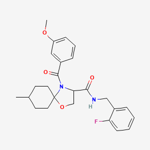 N~3~-(2-fluorobenzyl)-4-(3-methoxybenzoyl)-8-methyl-1-oxa-4-azaspiro[4.5]decane-3-carboxamide