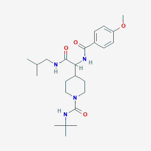 N~1~-(tert-butyl)-4-{2-(isobutylamino)-1-[(4-methoxybenzoyl)amino]-2-oxoethyl}tetrahydro-1(2H)-pyridinecarboxamide