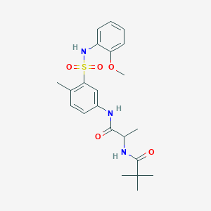 molecular formula C22H29N3O5S B1650972 N-[1-({3-[(2-methoxyphenyl)sulfamoyl]-4-methylphenyl}carbamoyl)ethyl]-2,2-dimethylpropanamide CAS No. 1214831-36-3