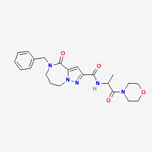5-benzyl-N~2~-(1-methyl-2-morpholino-2-oxoethyl)-4-oxo-5,6,7,8-tetrahydro-4H-pyrazolo[1,5-a][1,4]diazepine-2-carboxamide