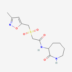 2-[(3-methyl-1,2-oxazol-5-yl)methanesulfonyl]-N-(2-oxoazepan-3-yl)acetamide