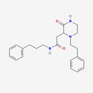 2-[3-Oxo-1-(2-phenylethyl)piperazin-2-yl]-N-(3-phenylpropyl)acetamide