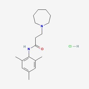 molecular formula C18H29ClN2O B1650981 1H-Azepine-1-propanamide, hexahydro-N-(2,4,6-trimethylphenyl)-, monohydrochloride CAS No. 121513-28-8
